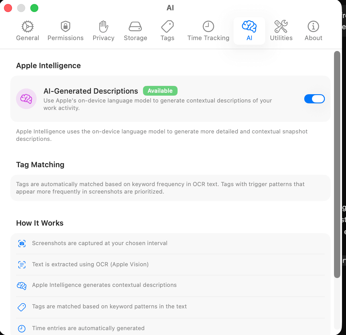 AI settings