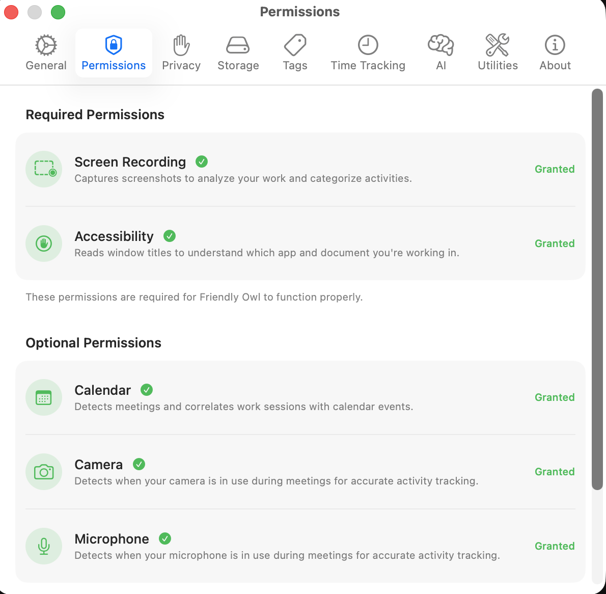 Permissions overview