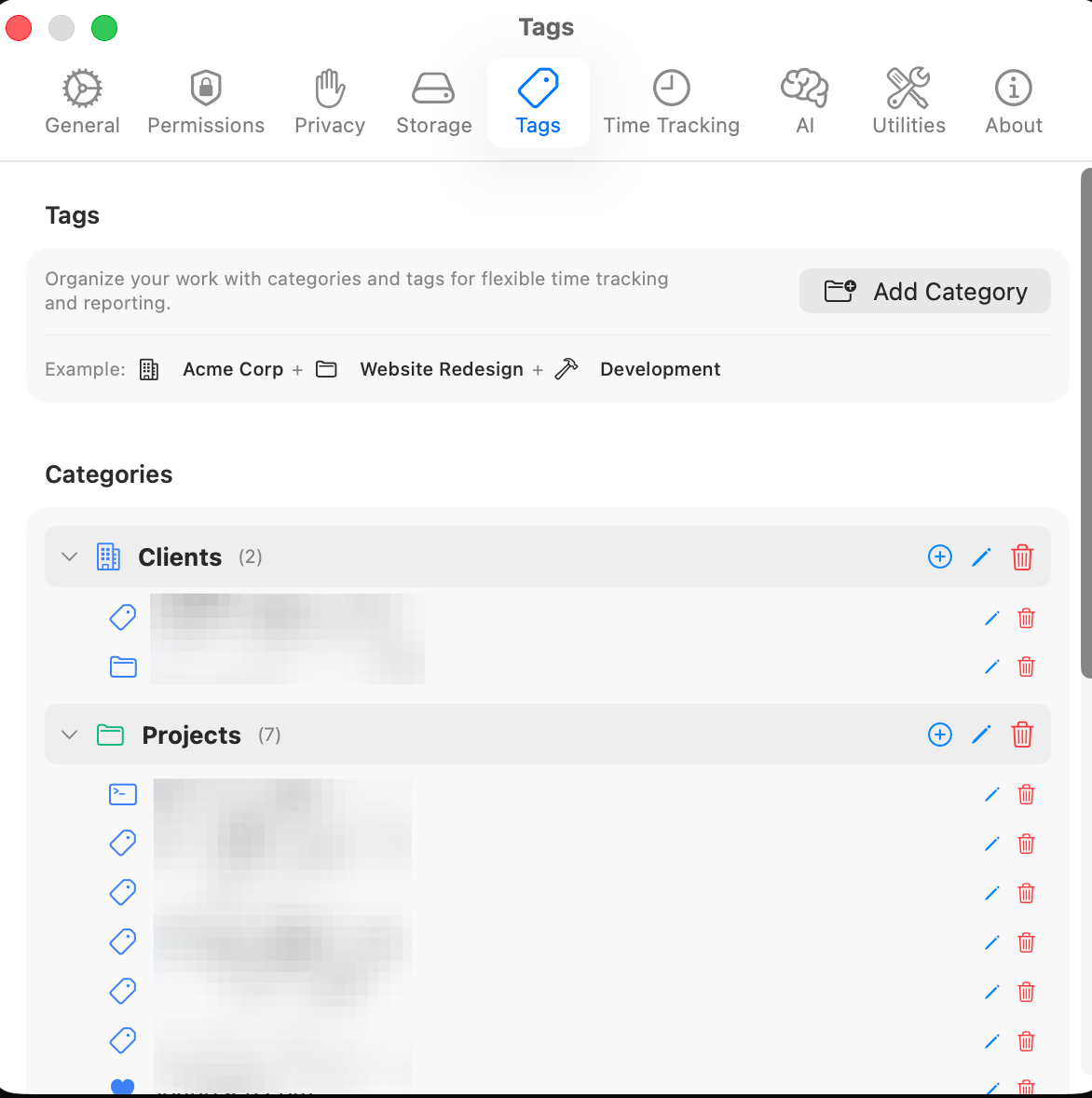 Tags management